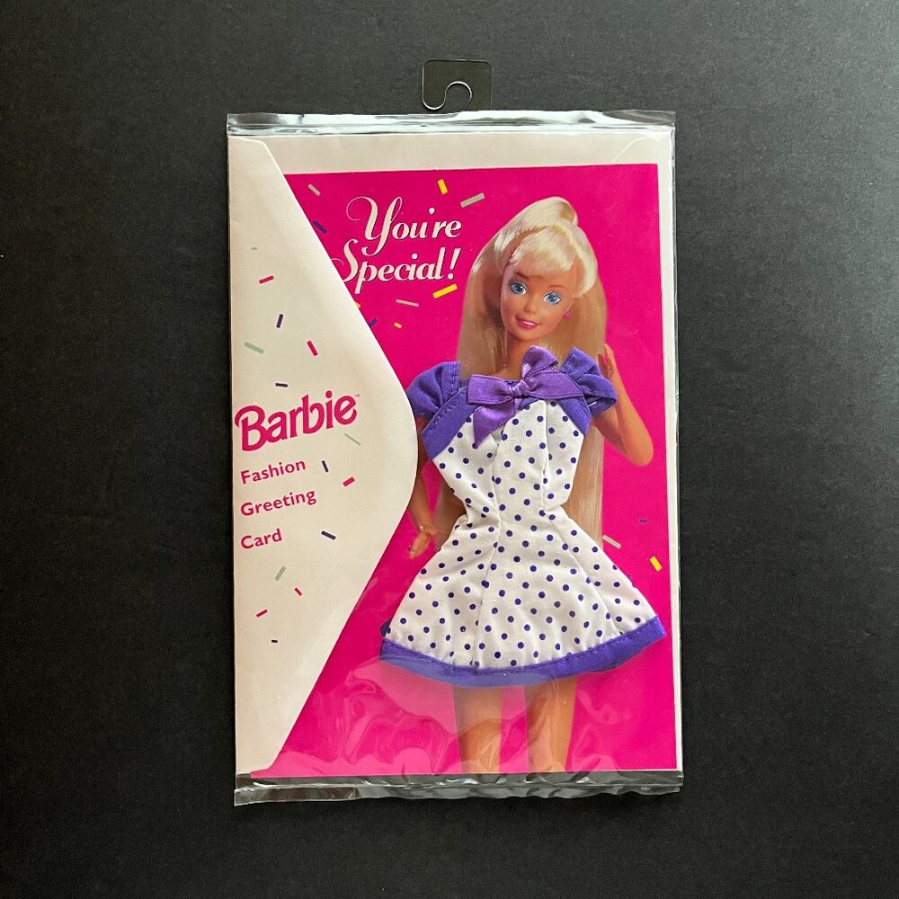 Barbie Fashion Outfit Purple Polka Dots "You're Special" Greeting Card